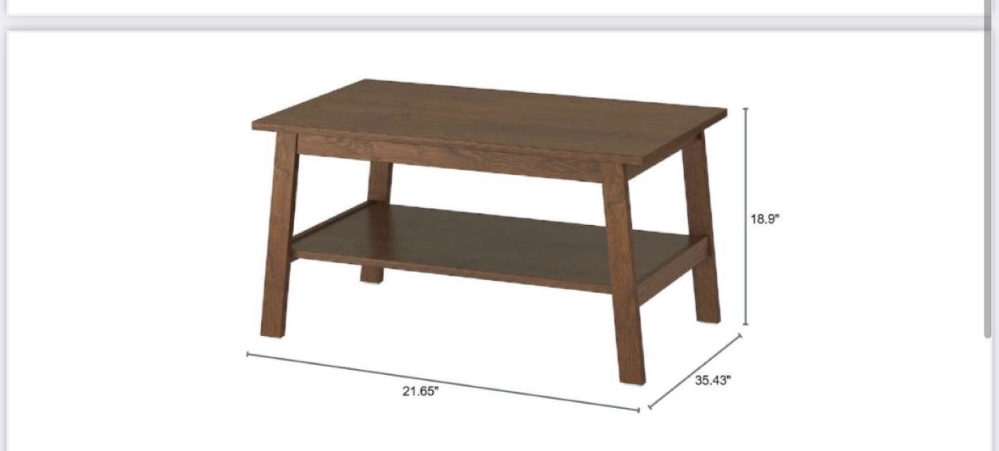 Brown Wooden Coffee Table with Shelf