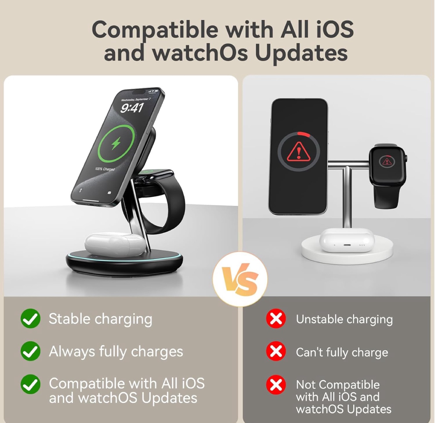 EnergyCell Qi2 3-in-1 Wireless Charging Station - photo 3
