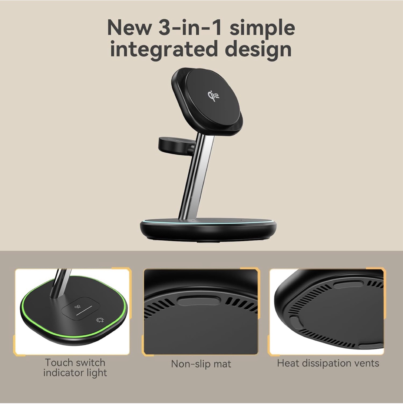 EnergyCell Qi2 3-in-1 Wireless Charging Station - photo 4
