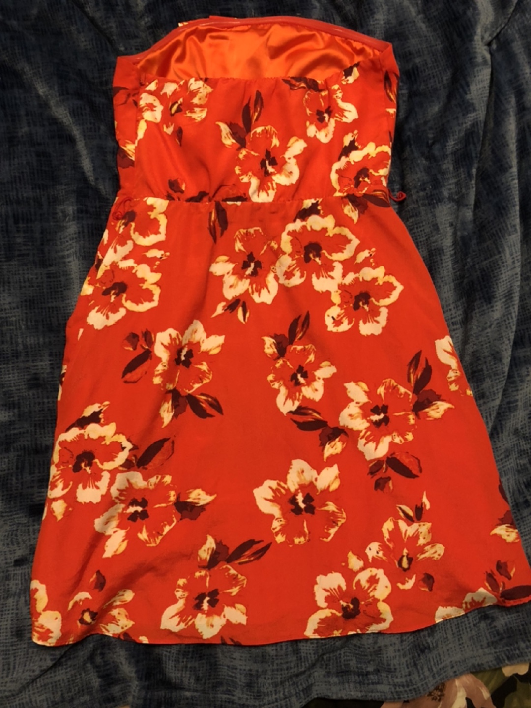 Express Orange Floral Tube Dress Size 8 - photo 2