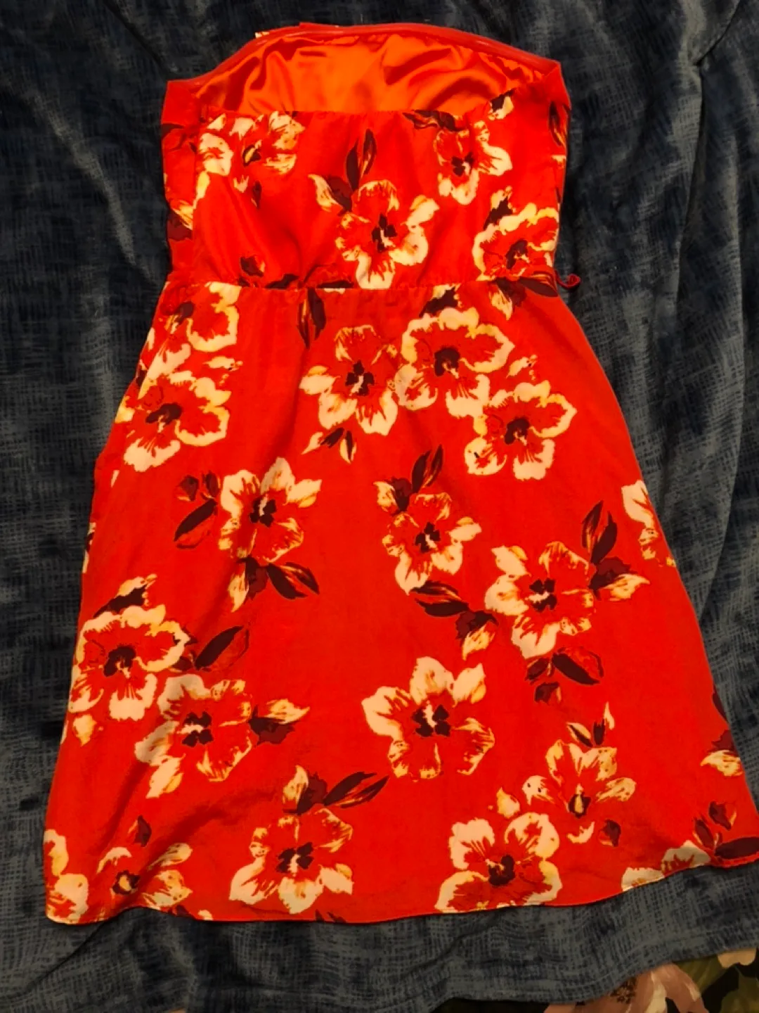 Express Orange Floral Tube Dress Size 8 image indicator(2)