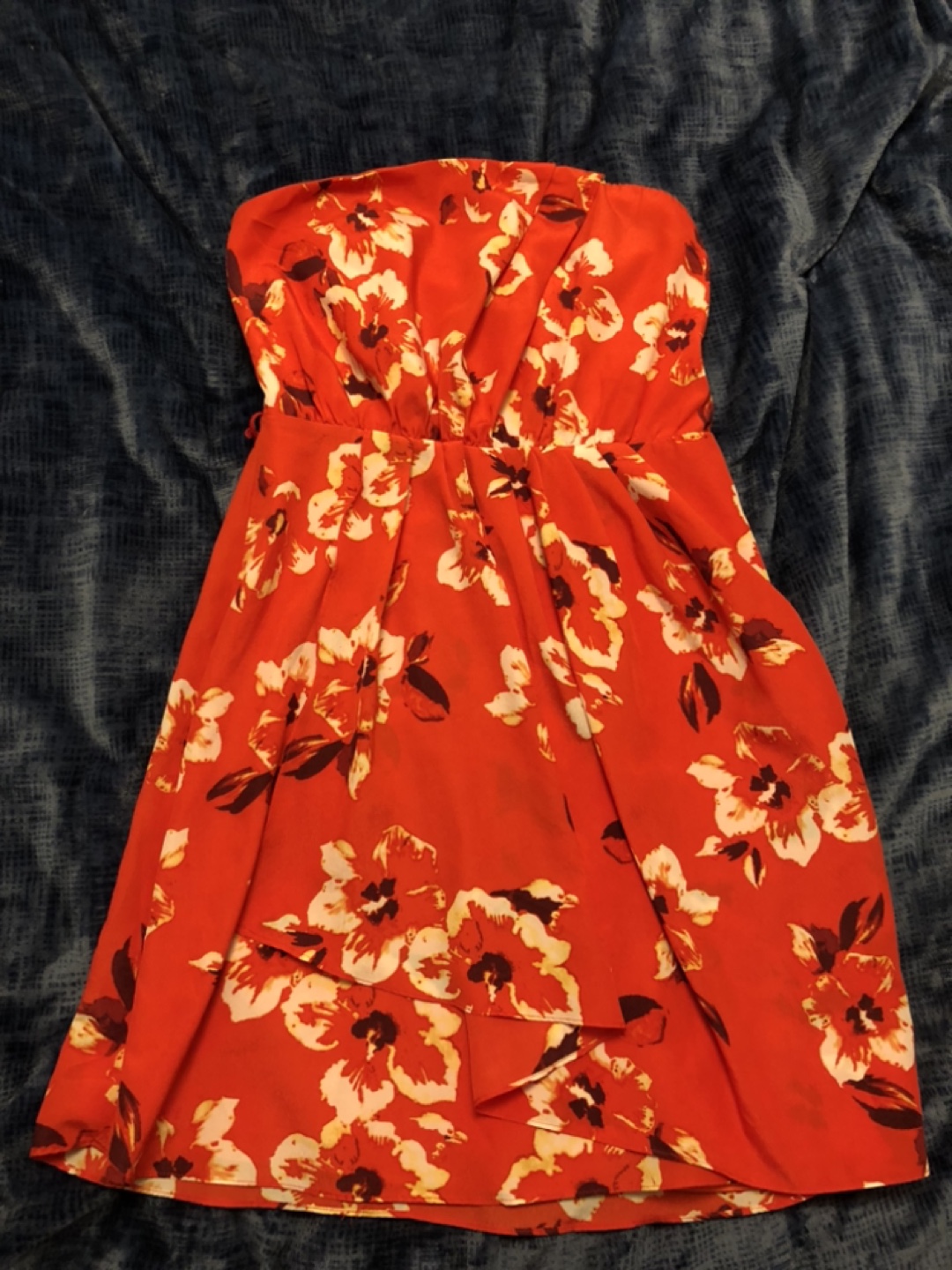 Express Orange Floral Tube Dress Size 8