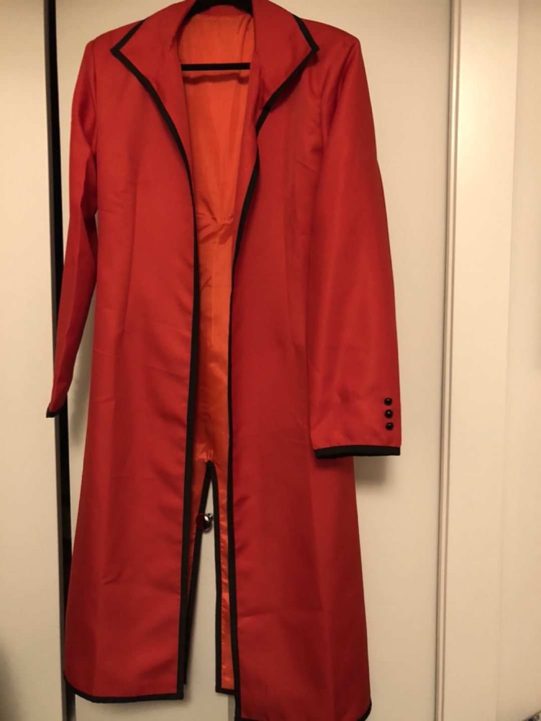 Red Coat with Black Trim and Bow