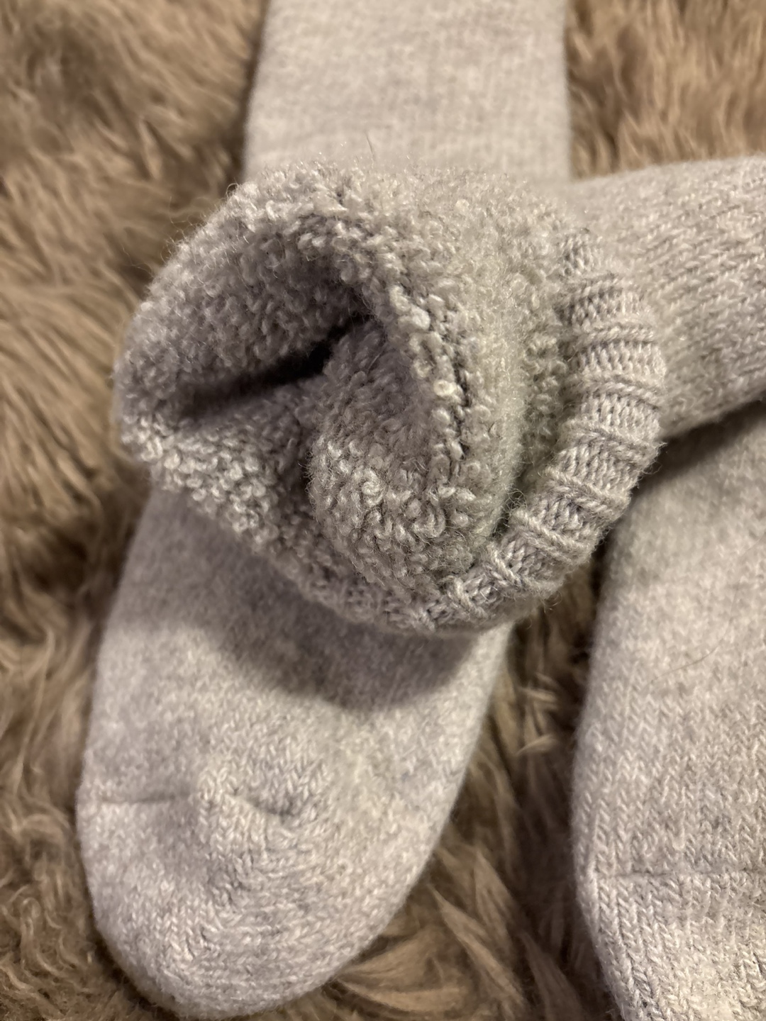 Warm Wool Socks - Grey with Navy Trim - photo 2