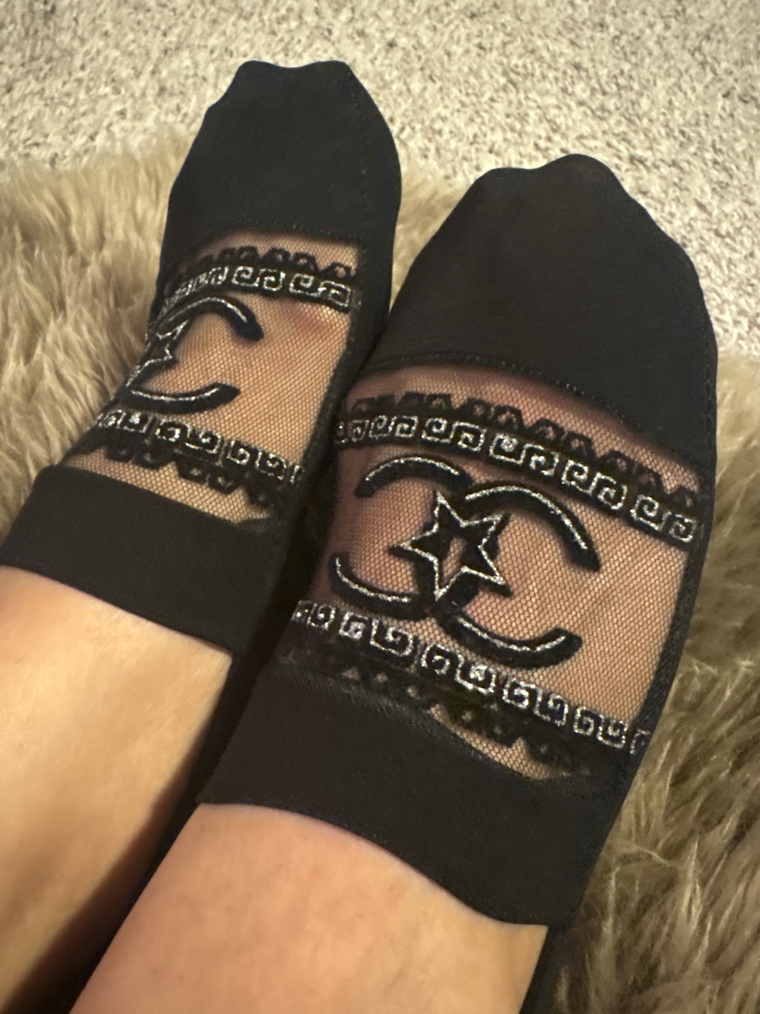 Chanel-inspired Sheer Ankle Socks