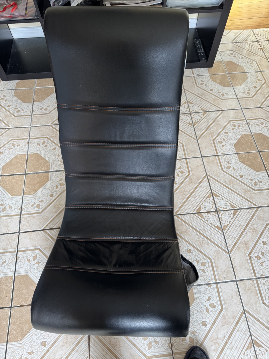 Black Leather Gaming Chair with Built-in Speakers - photo 2