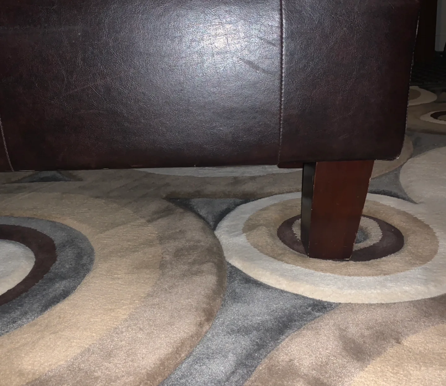 Brown Leather  Chair and Ottoman Set image indicator(2)