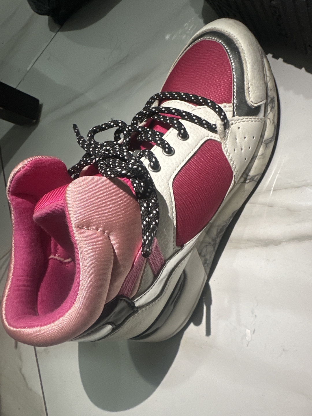 Pink and White Aldo High-Top Sneakers - photo 2