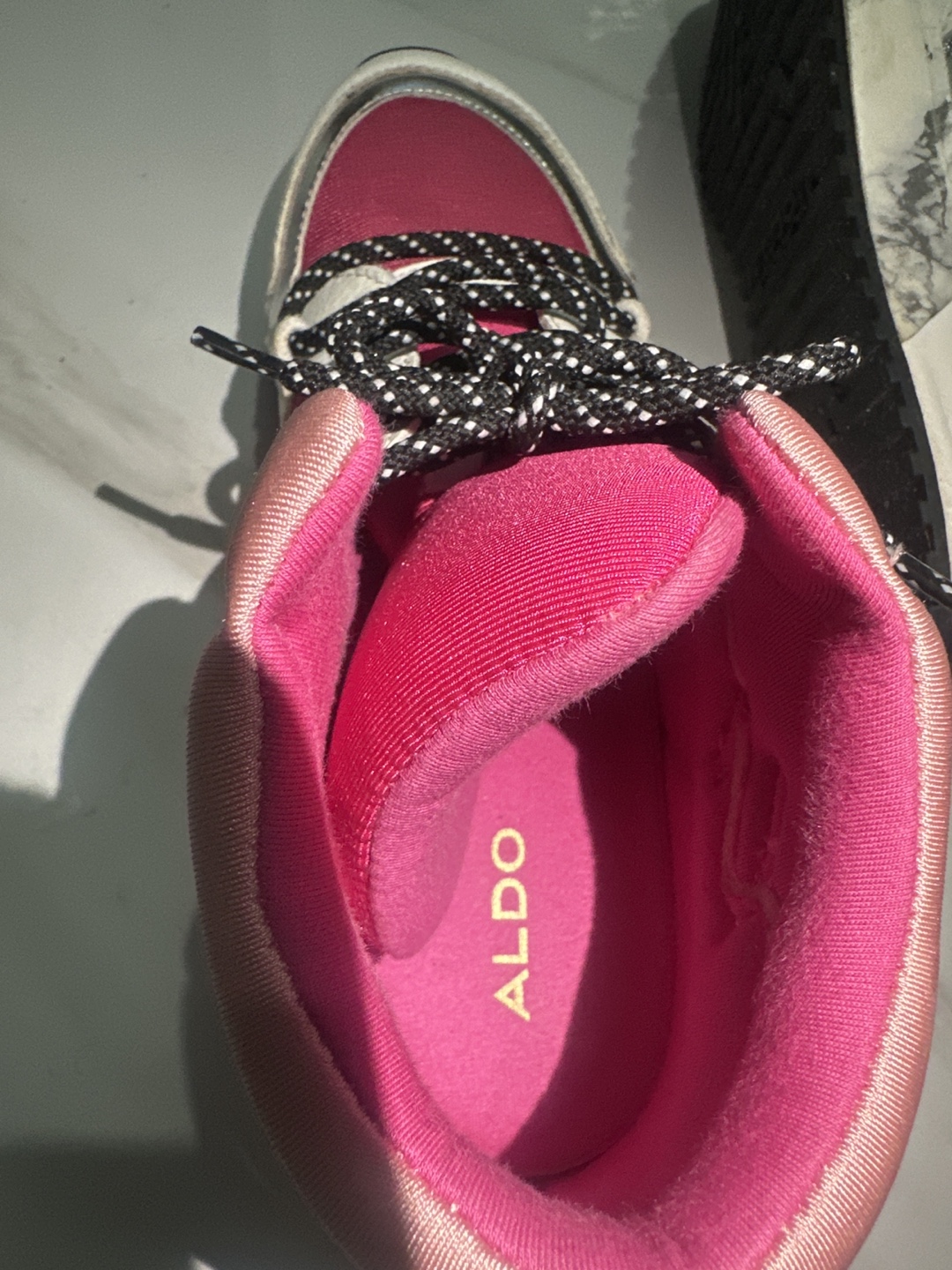 Pink and White Aldo High-Top Sneakers - photo 3