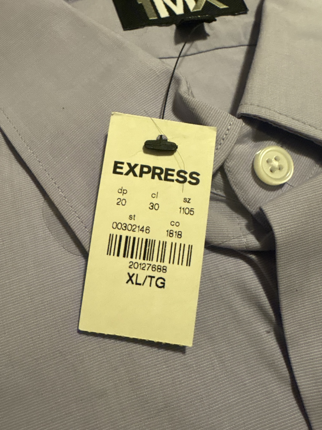 Express Men's Modern Fit Purple Dress Shirt - XL - photo 2