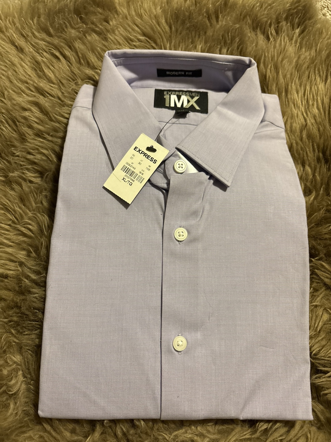 Express Men's Modern Fit Purple Dress Shirt - XL
