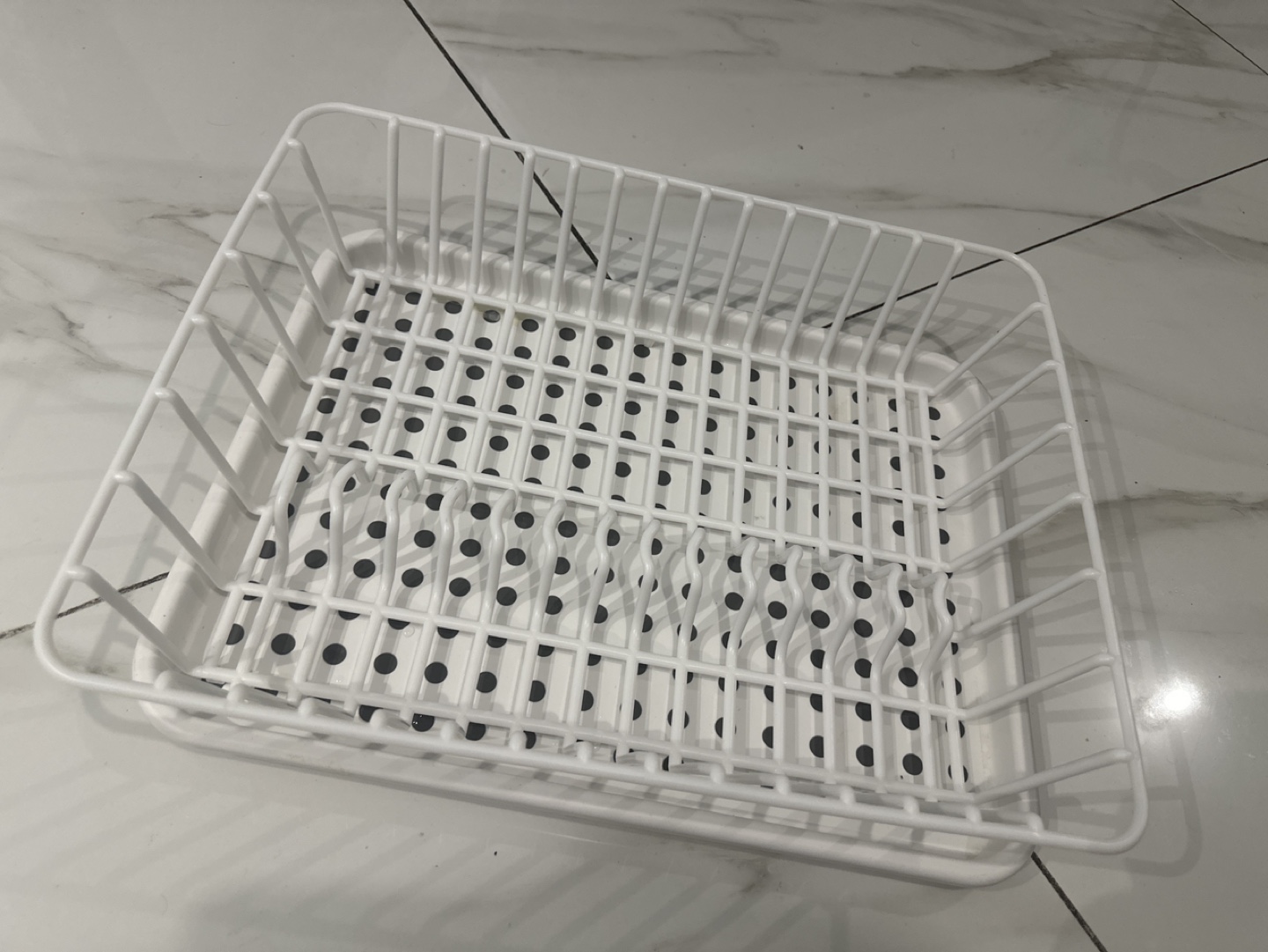 White Dish Drying Rack with Tray