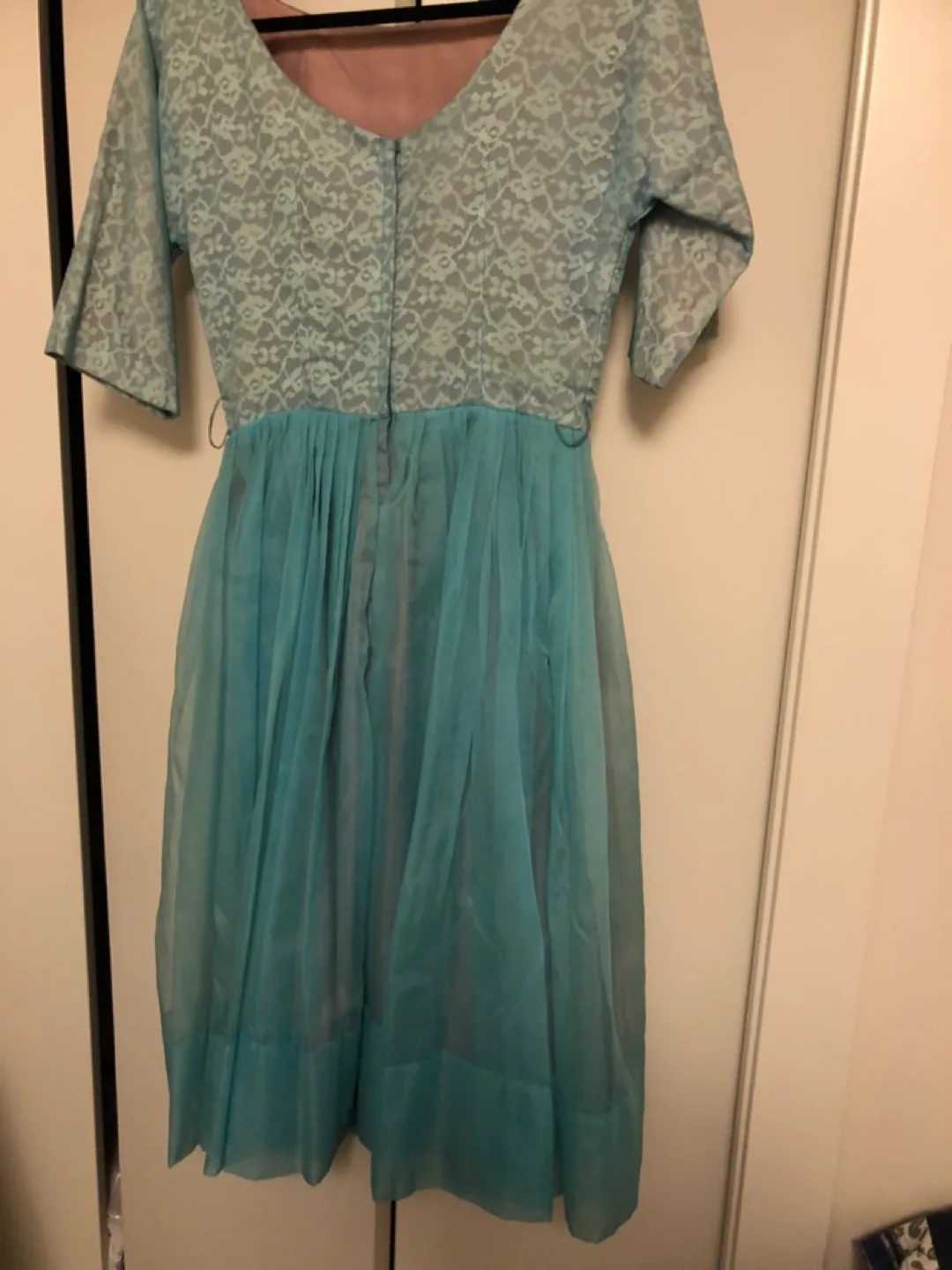 Vintage Teal Lace & Organza Dress image indicator(2)