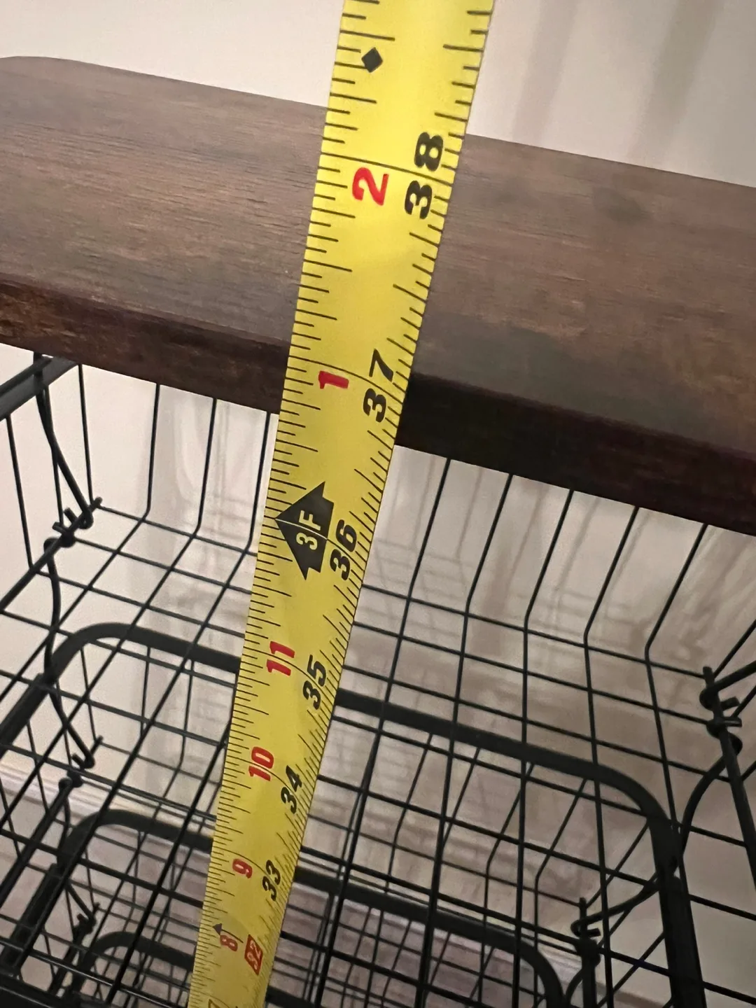 Black Metal 4-Tier Rolling Cart with Wooden Top image indicator(7)