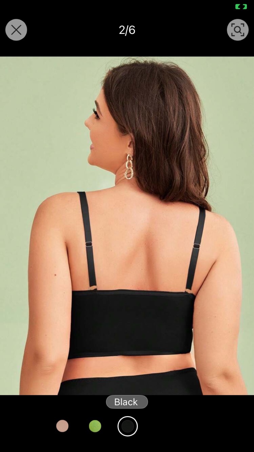 Lightweight Black Bralette with Adjustable Straps Size 1XL - photo 3