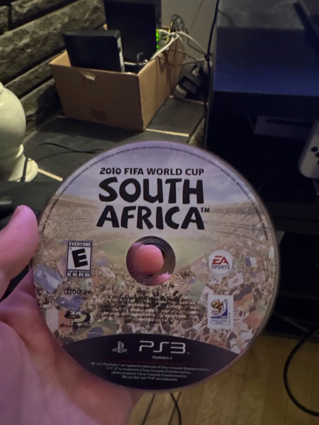 PS3 slim Console with 2 Controllers and 2010 FIFA World Cup Game image indicator(2)