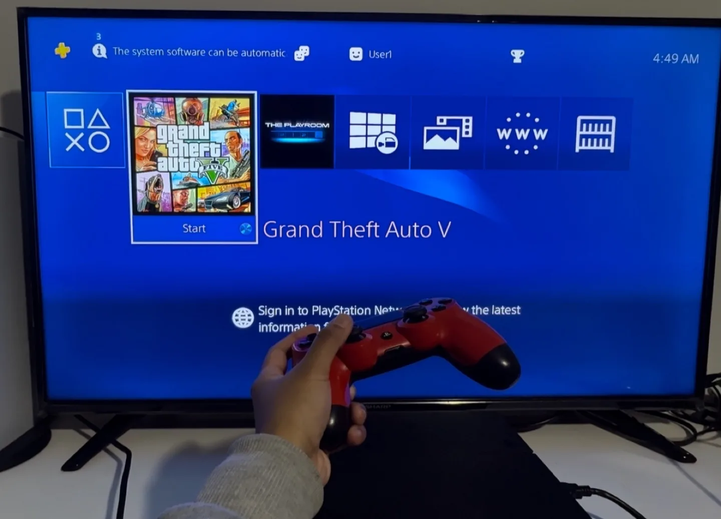 Sony PlayStation 4 Console with Red Controller image indicator(3)