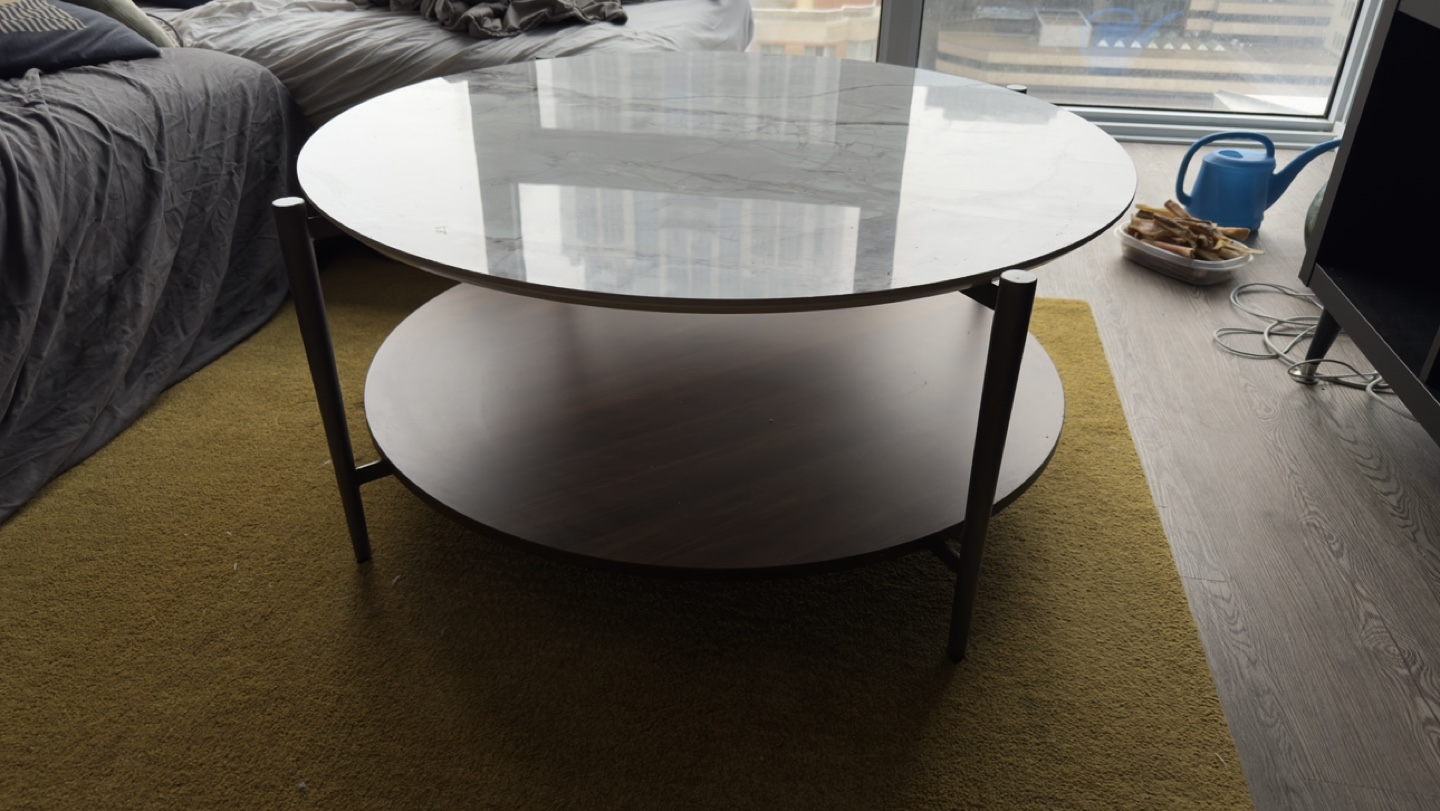 Two-Tier Round Coffee Table - Marble Top