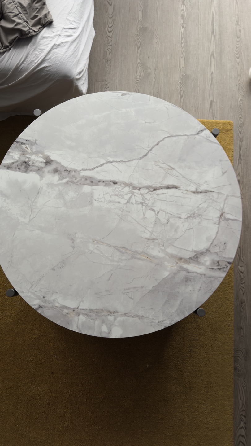 Two-Tier Round Coffee Table - Marble Top - photo 2