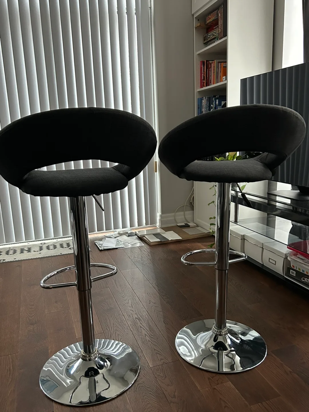 Pair of Urban Barn Bar Padded Stools image indicator(2)