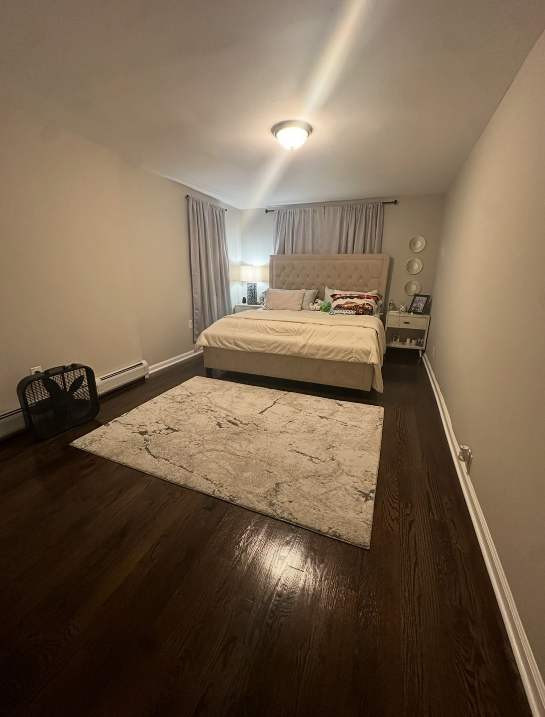 King Size Bed Frame with Upholstered Headboard