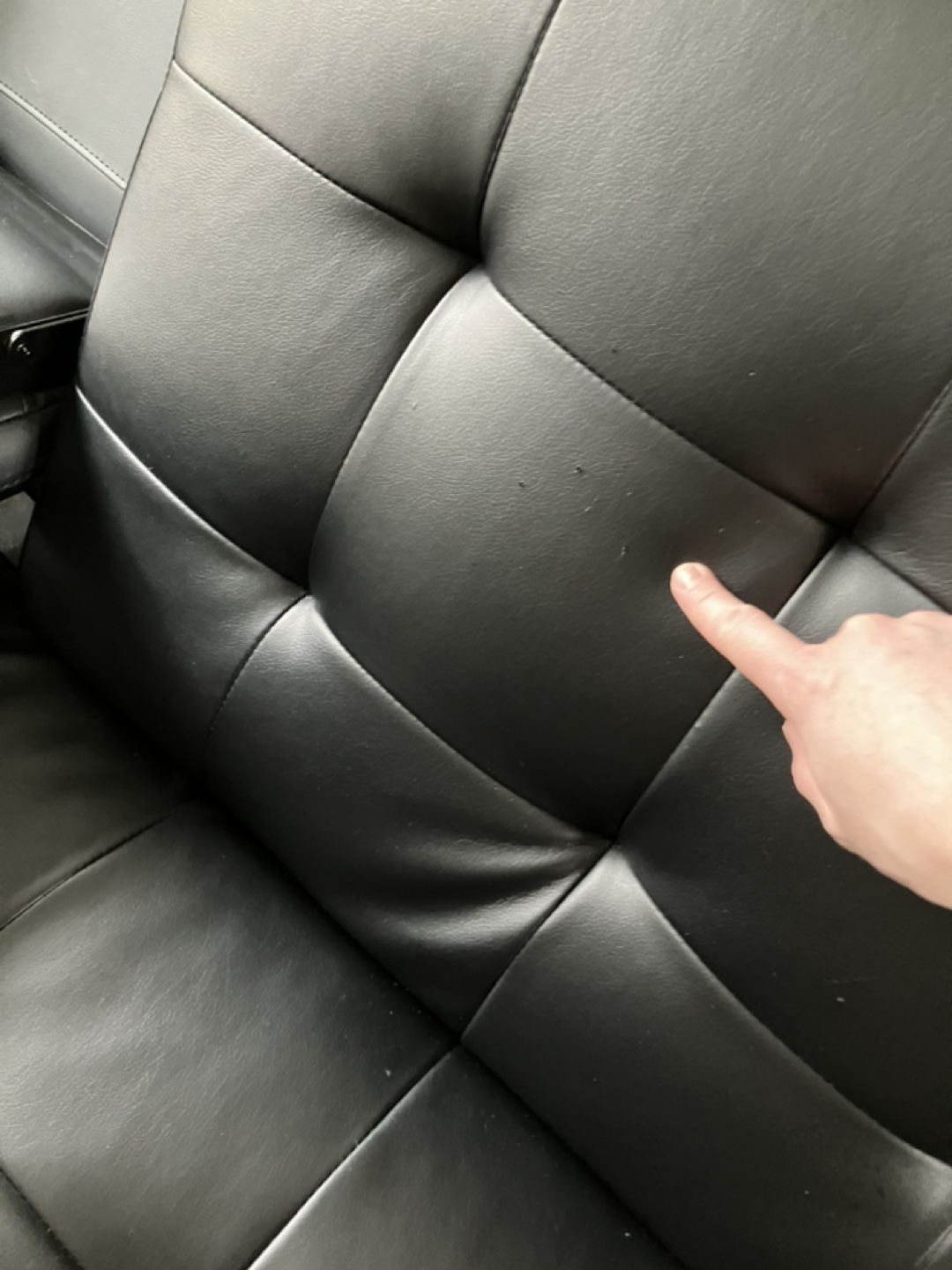 Black Faux Leather Futon Sofa Bed with Cup Holders - photo 3