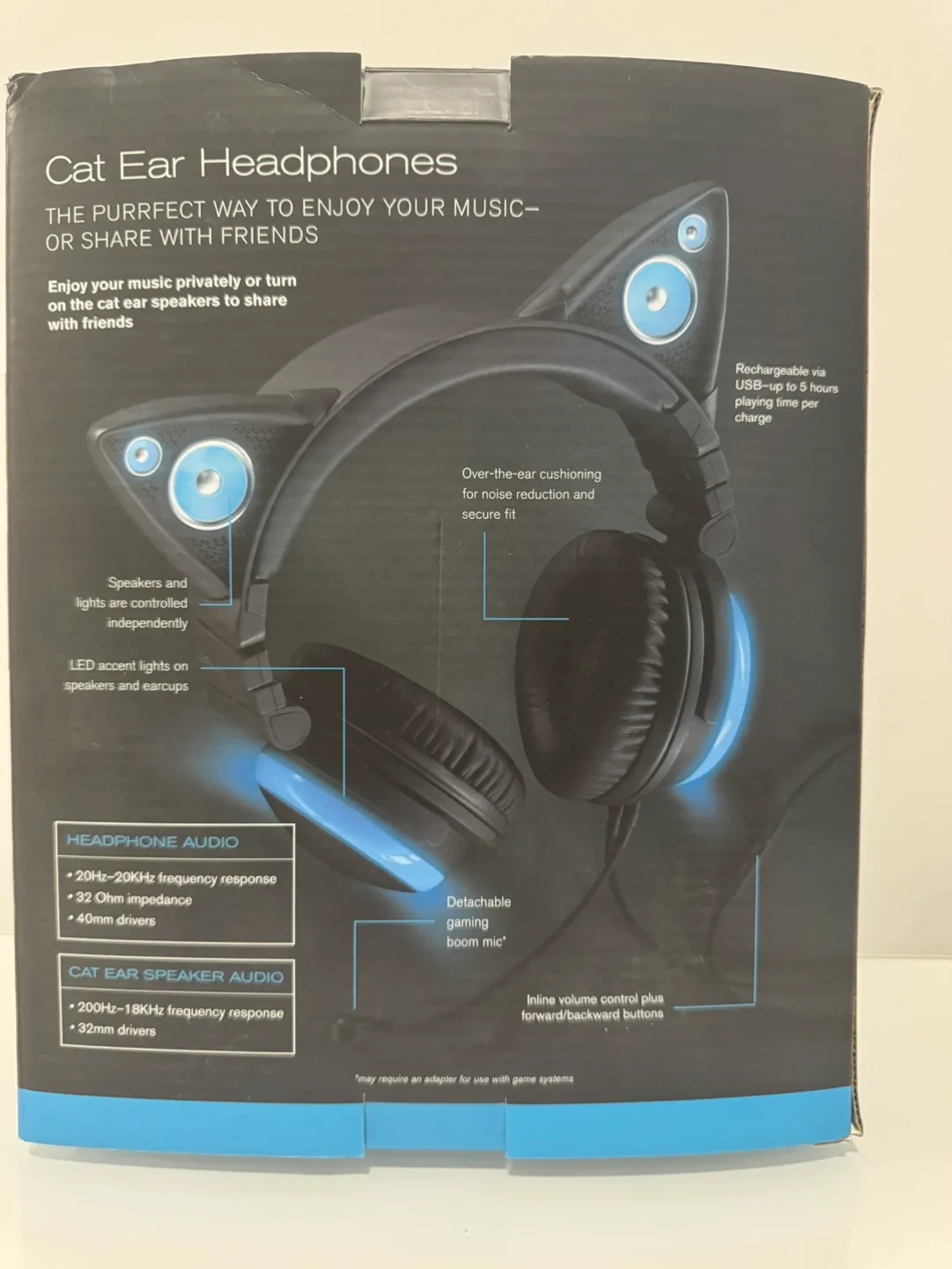 Brookstone Cat Ear Headphones - Blue image indicator(4)