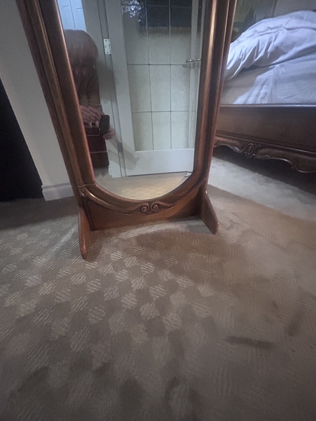 Antique-Style Full-Length Wooden Floor Mirror - photo 2