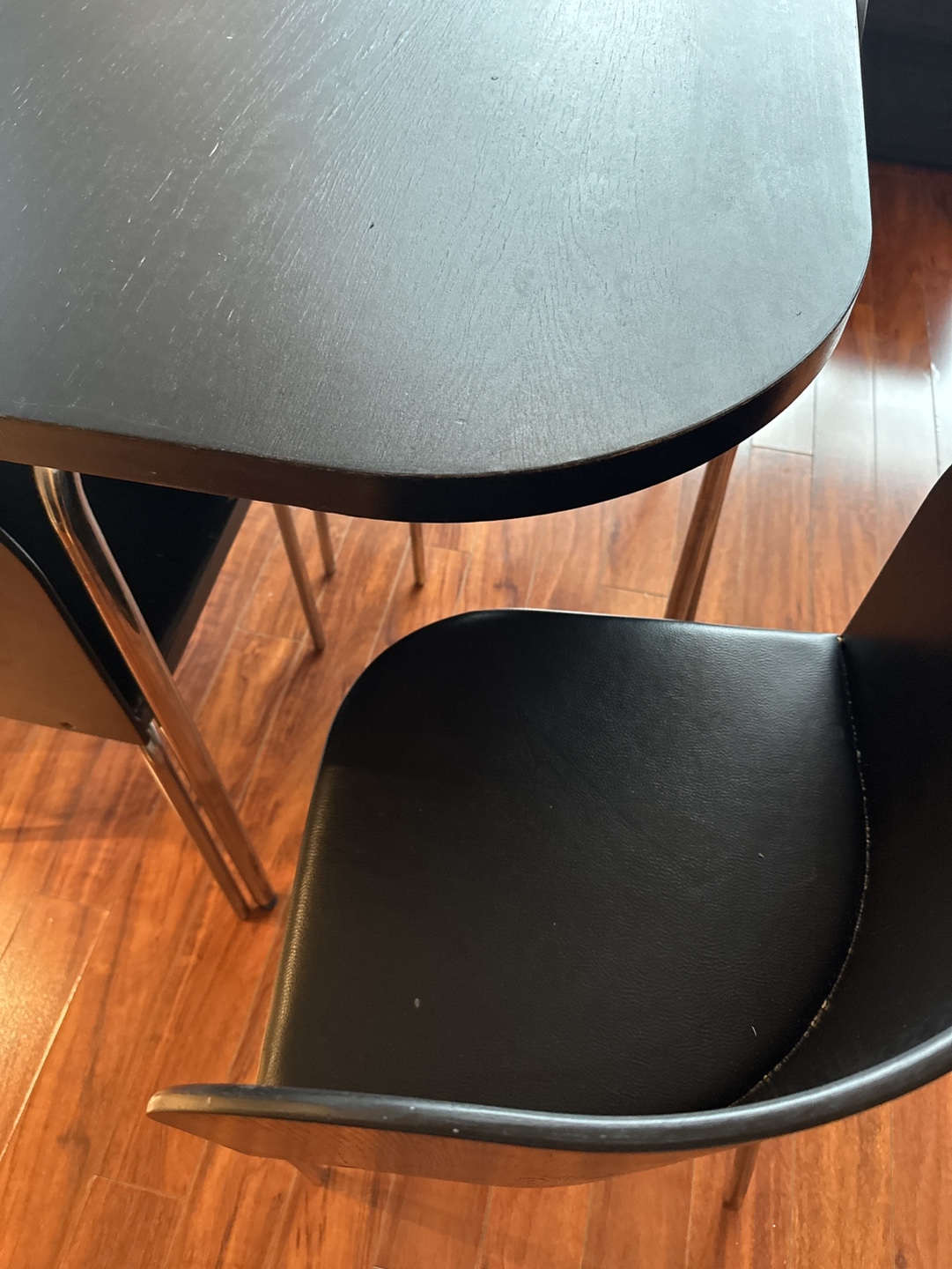 Small Black Dining Table and Four Chairs Set - photo 3
