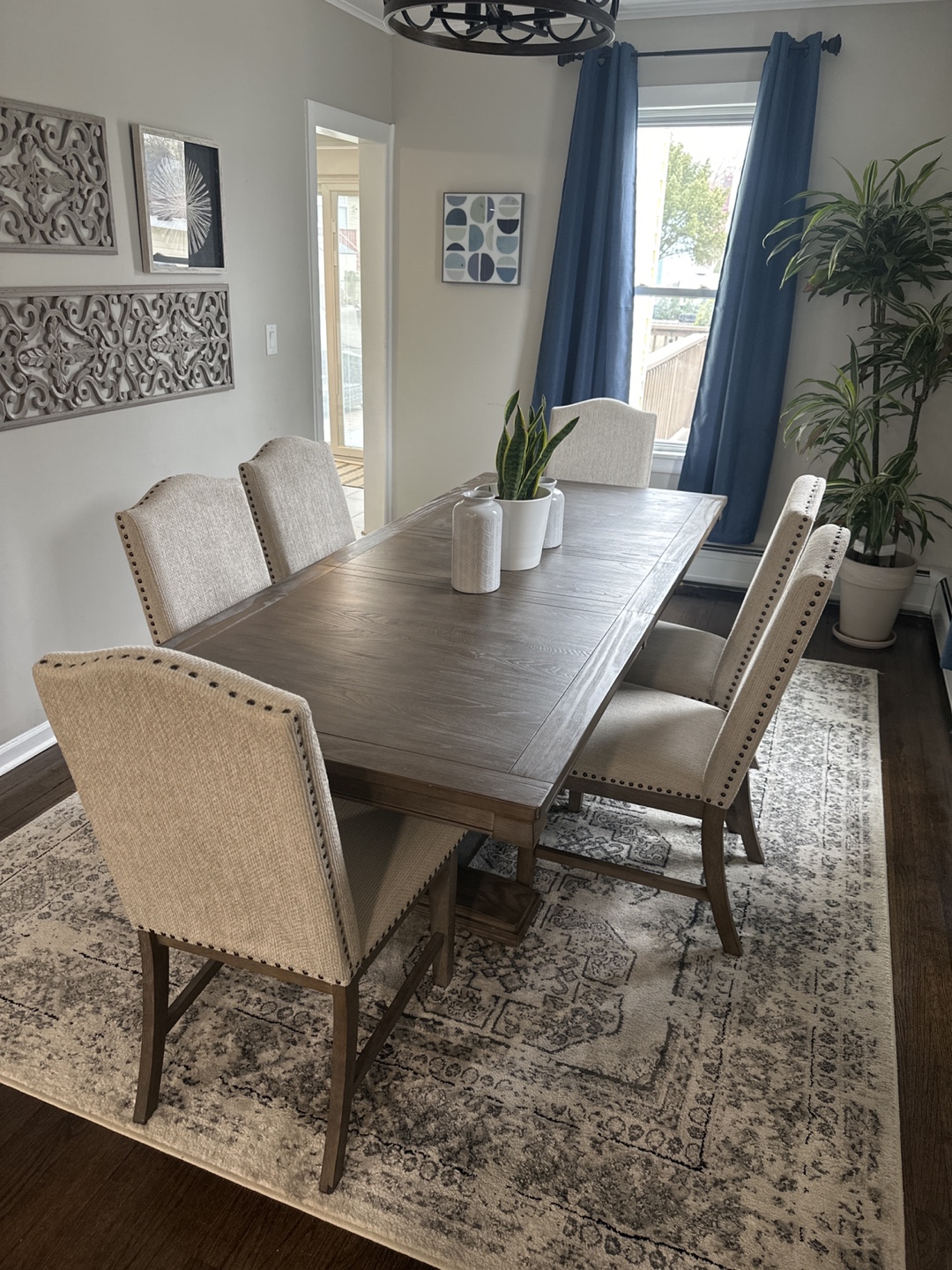 7-Piece Dining Set: Table and Six Chairs