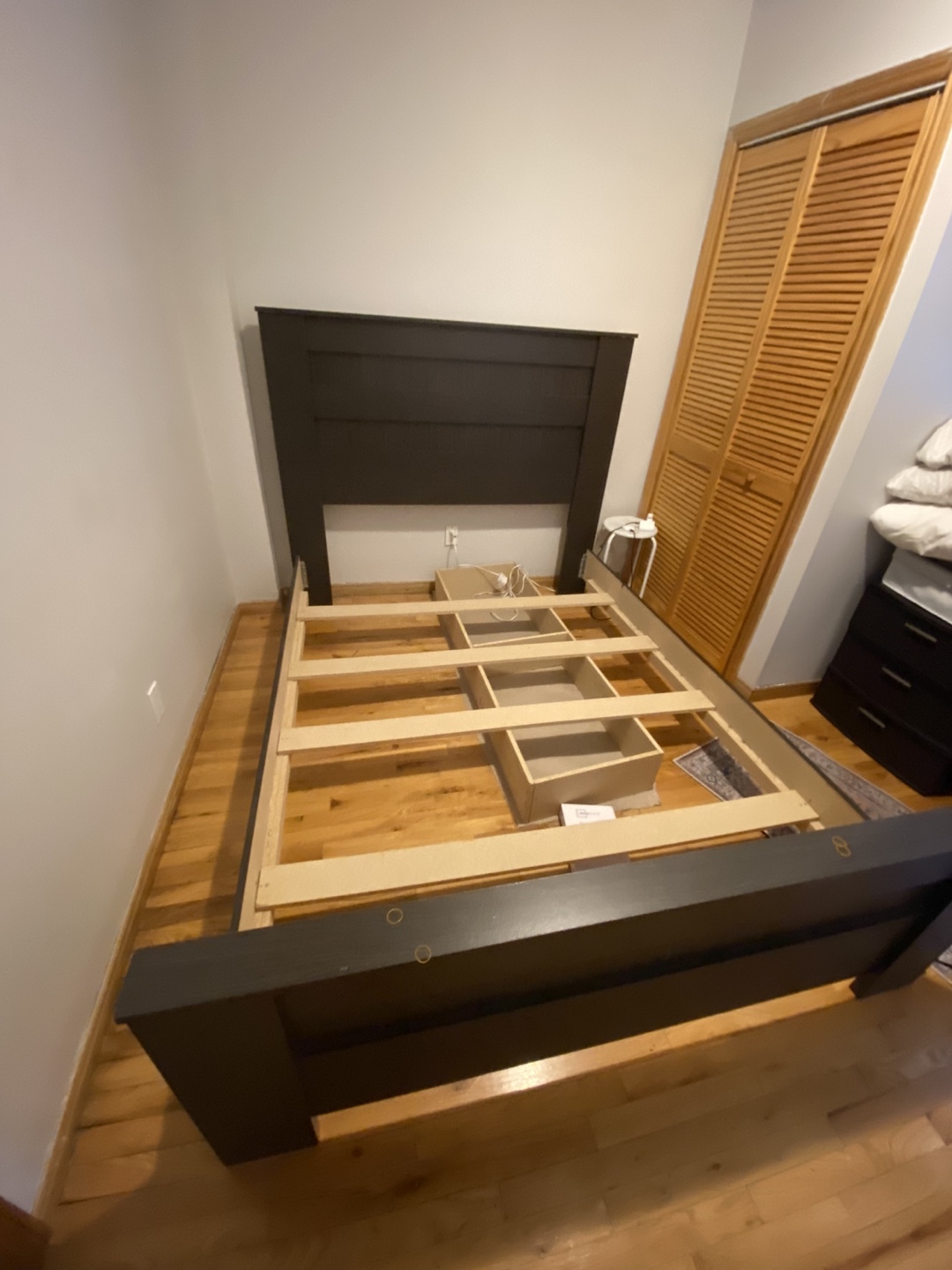 FREE Dark Grey Double Bed Frame with Headboard - photo 2