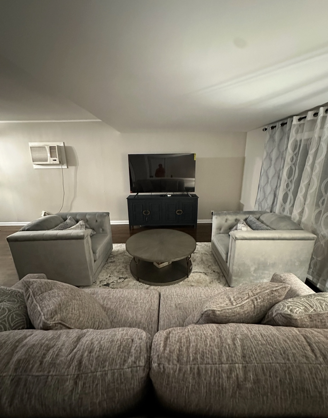 Gray Velvet Living Room Set - photo 4