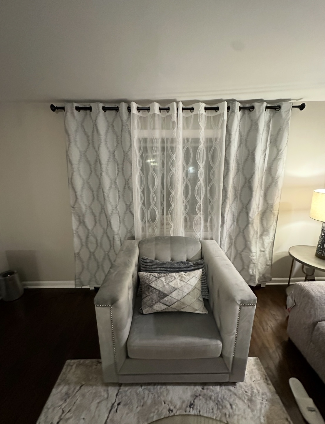 Gray Velvet Living Room Set - photo 2