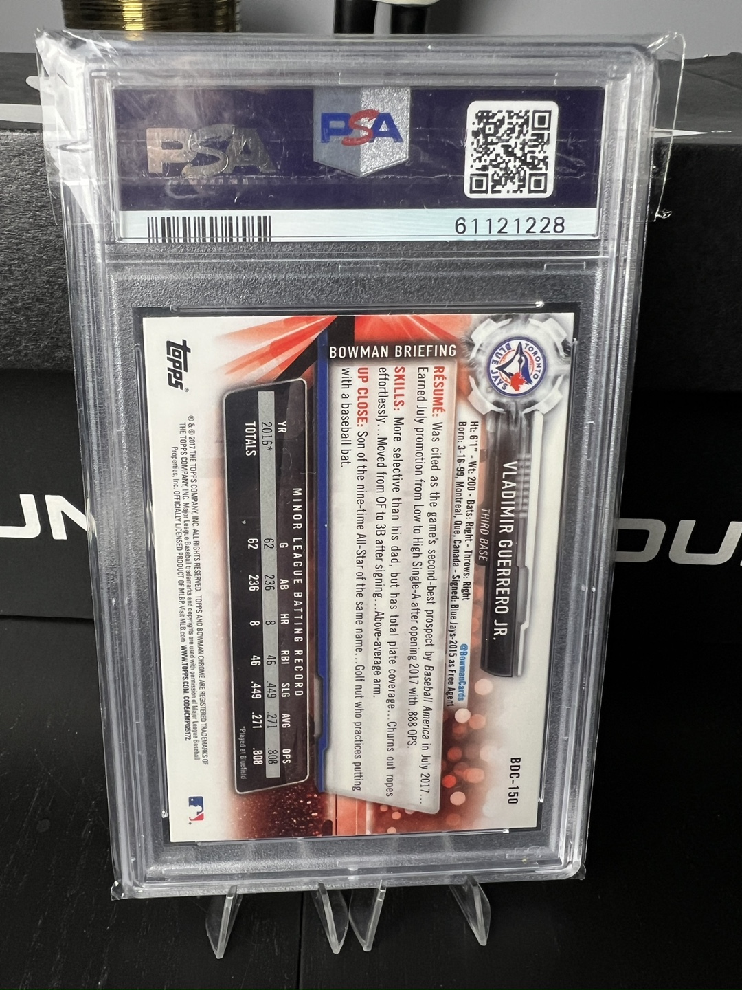 2017 Bowman Draft Vladimir Guerrero Jr. Chrome PSA 9 - photo 2