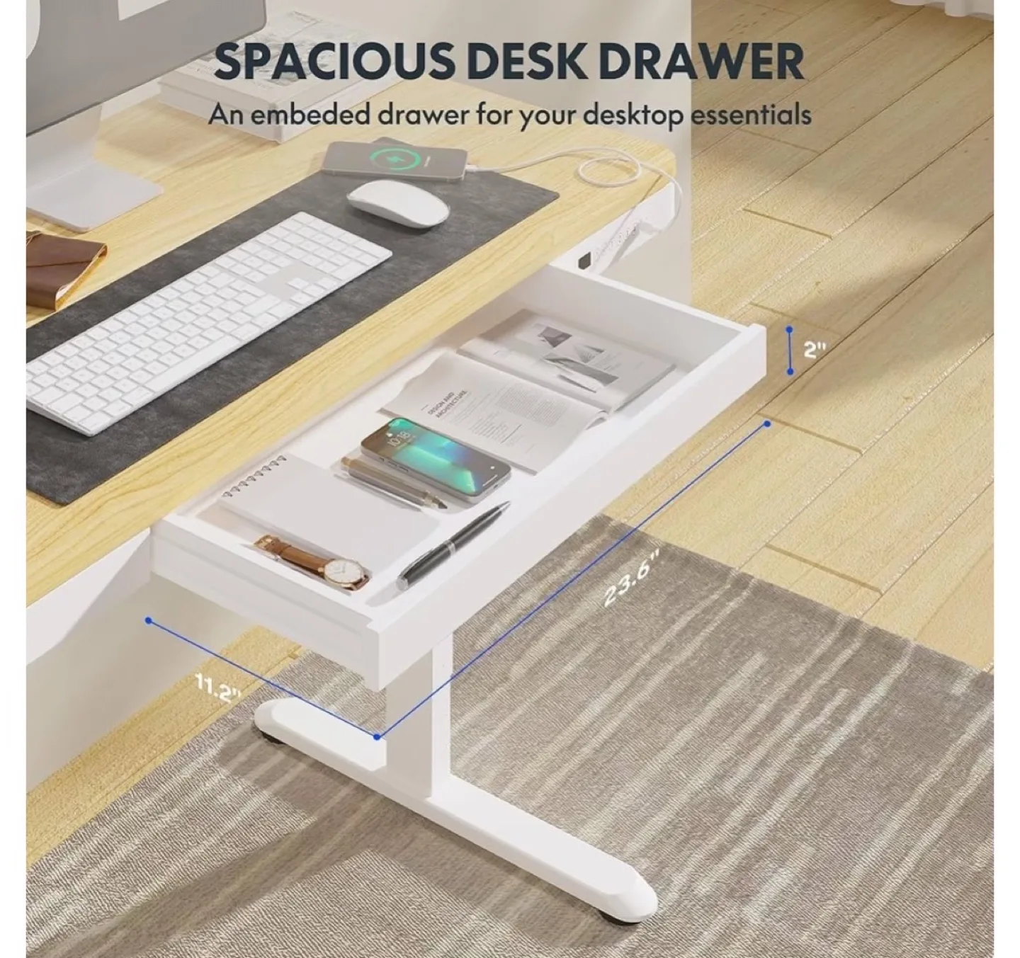 FlexiSpot Standing Desk - Adjustable Height - Maple Top image indicator(5)