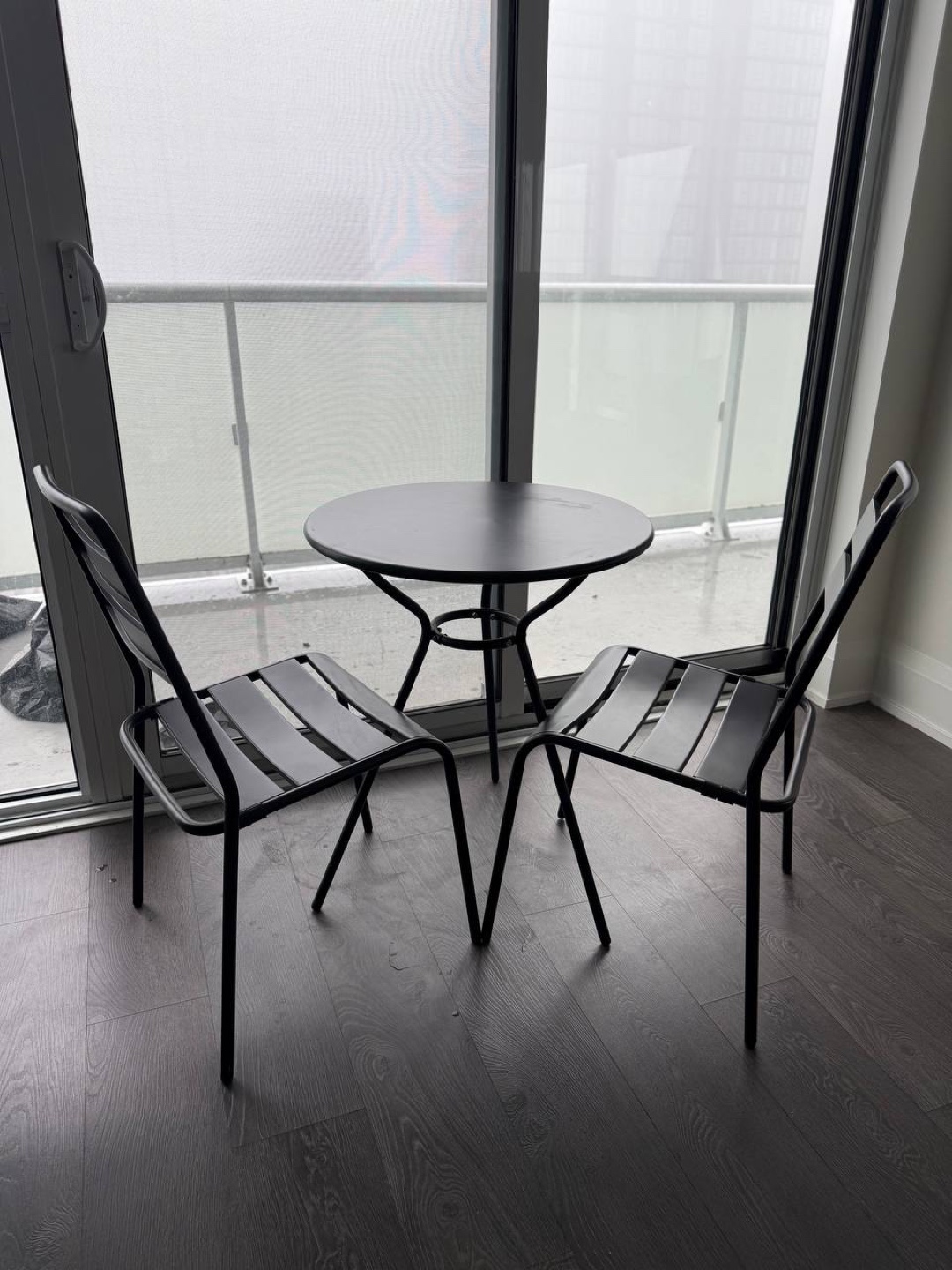 Black Metal Bistro Set - Table and Two Chairs - photo 4