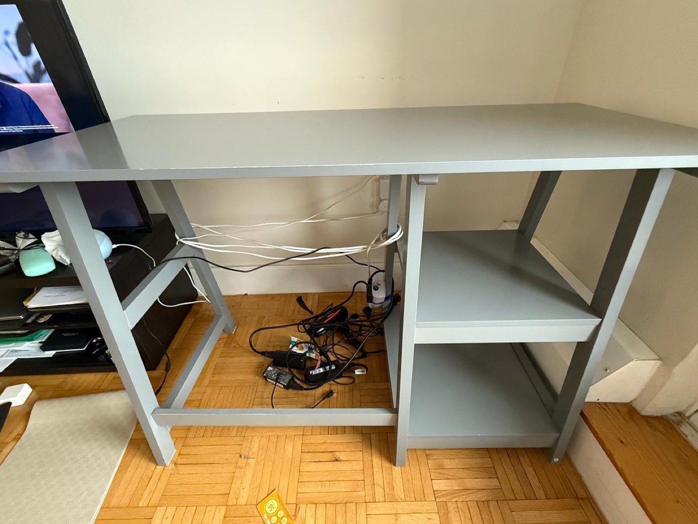 Grey Desk with Two Shelves - photo 3