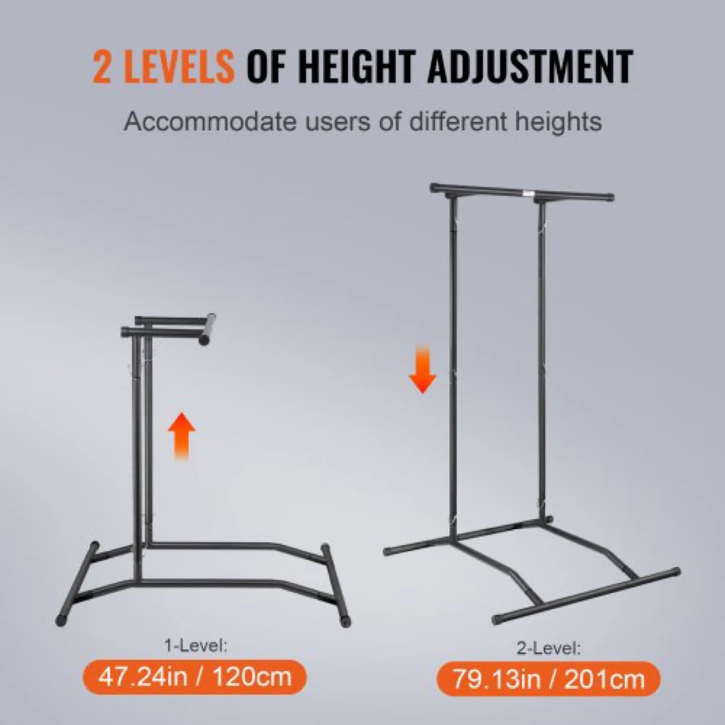 Vevor Adjustable Pull-Up Dip Station Home Gym Workout Stand image indicator(3)