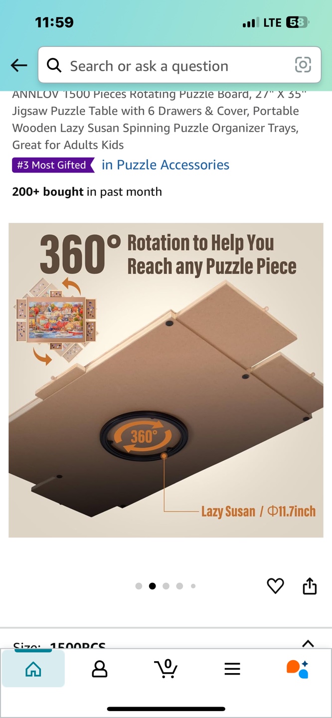 ANNLOV 1500-Piece Rotating Puzzle Board - photo 2