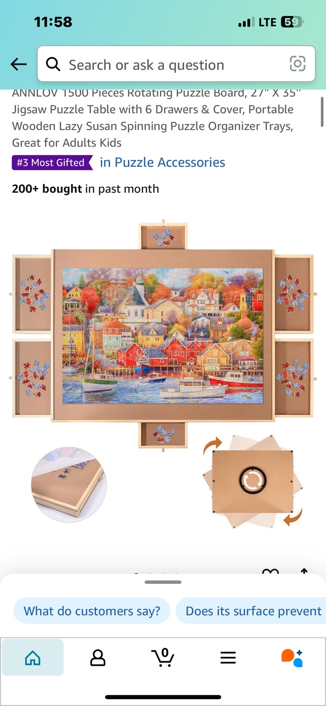 ANNLOV 1500-Piece Rotating Puzzle Board