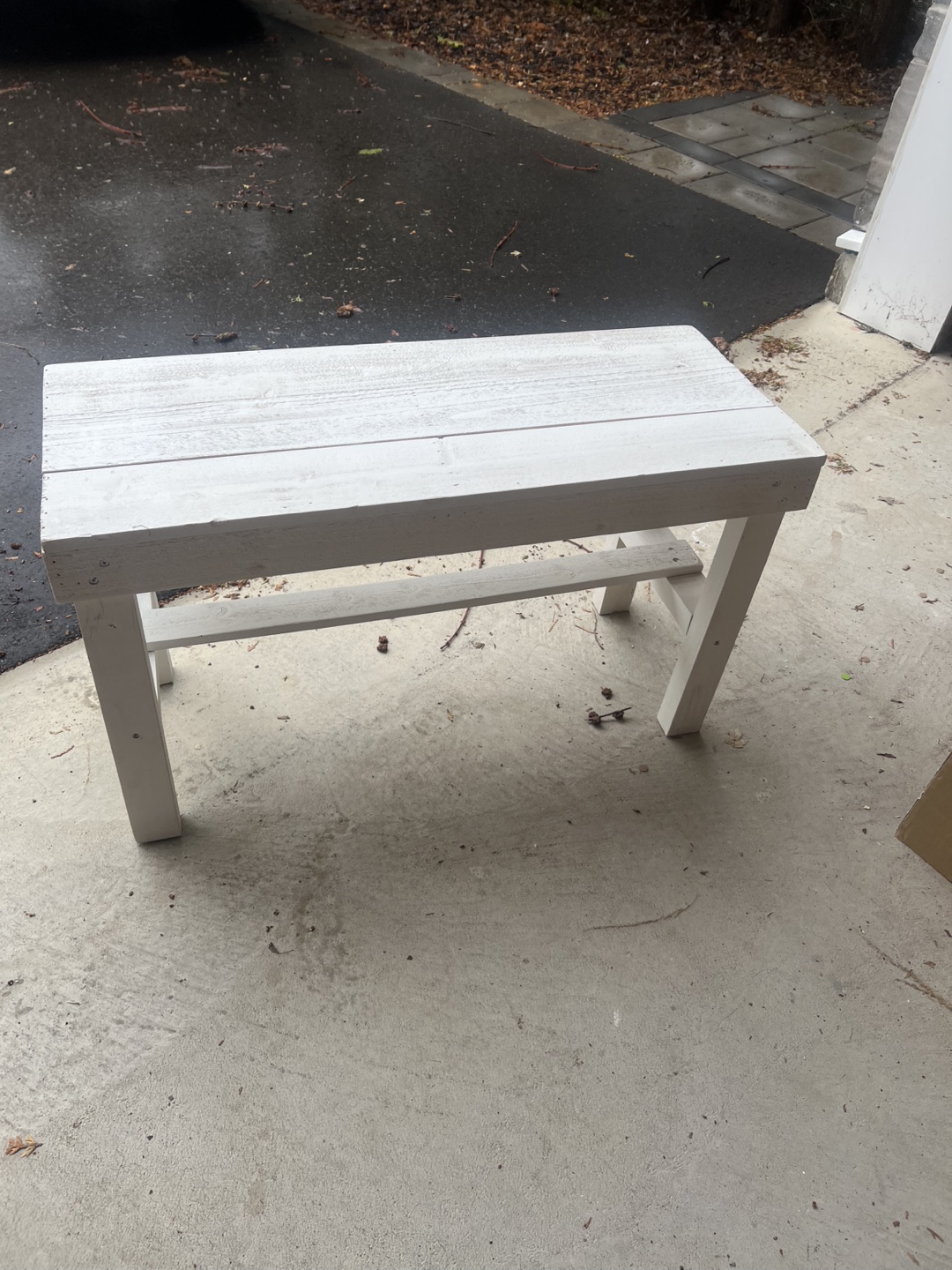 White Wooden Bench - photo 4