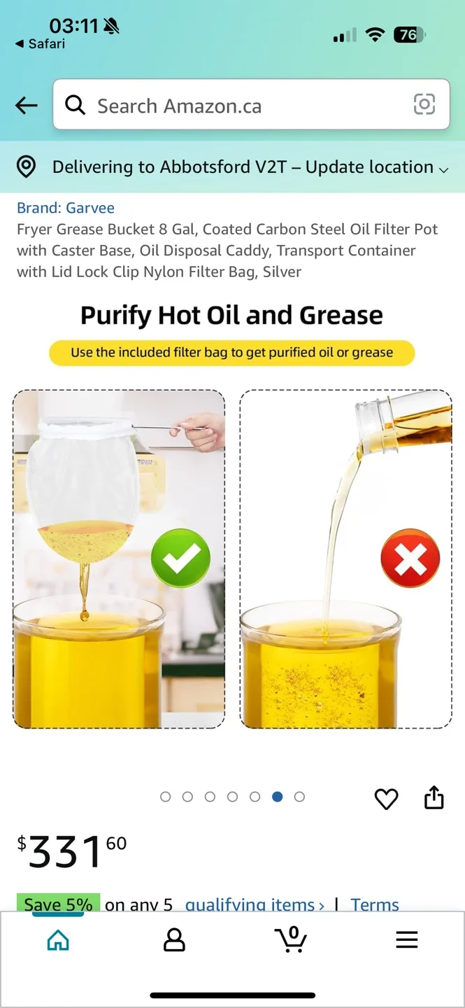 Garvee 8-Gallon Grease Bucket with Caster Base and Lid image indicator(8)