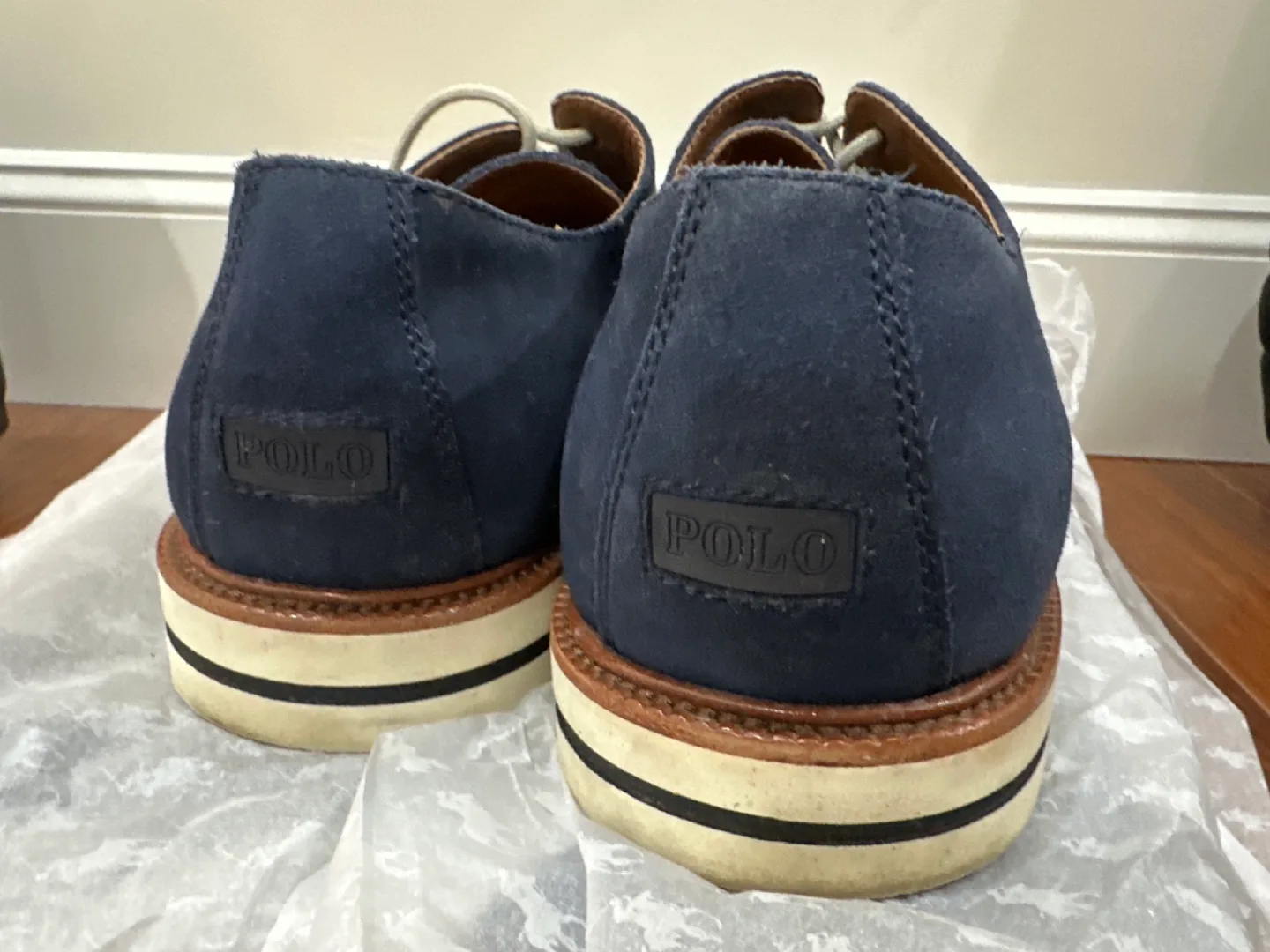 Polo Ralph Lauren Men's Navy Suede Sport Shoes - Size 10D 💚 image indicator(3)