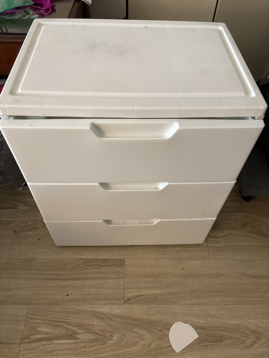 White Plastic 3-Drawer Storage Chest - photo 2