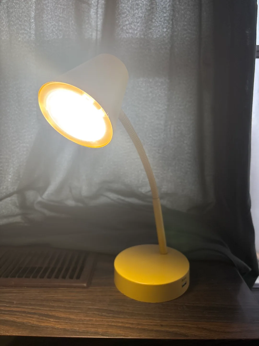Yellow Desk Lamp with USB Charging Port image indicator(3)