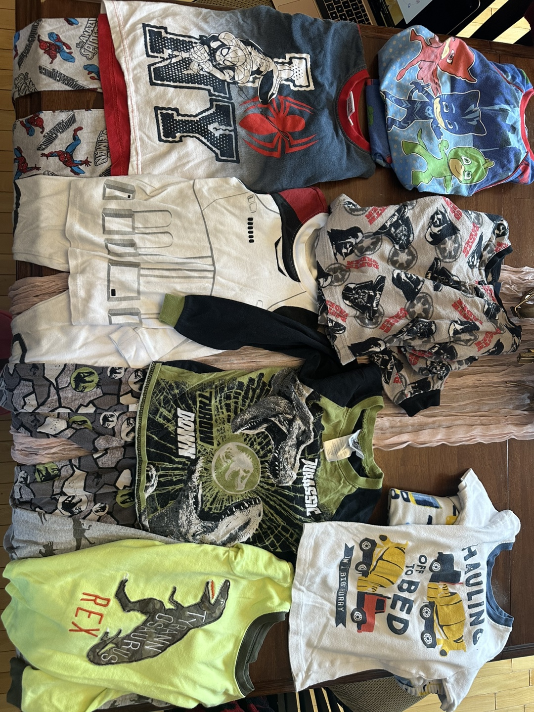 Bundle of 7 Boys' Pajamas &  1 Fleece Robe (4-5 sizes)