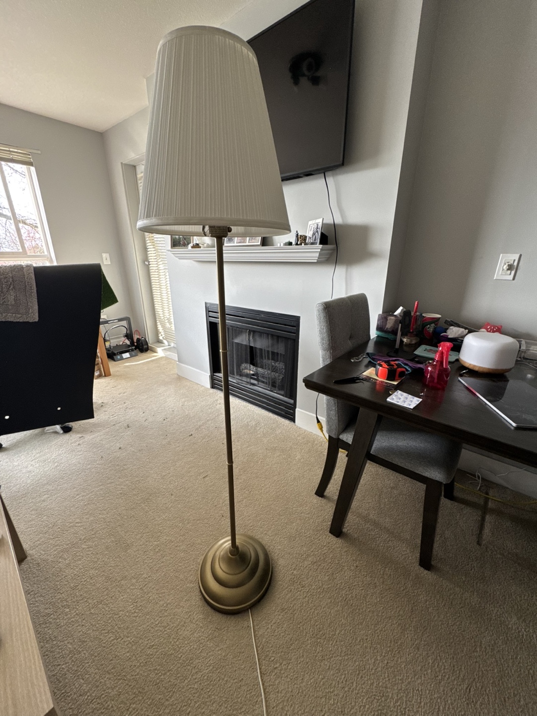 Floor Lamp with Pleated Shade