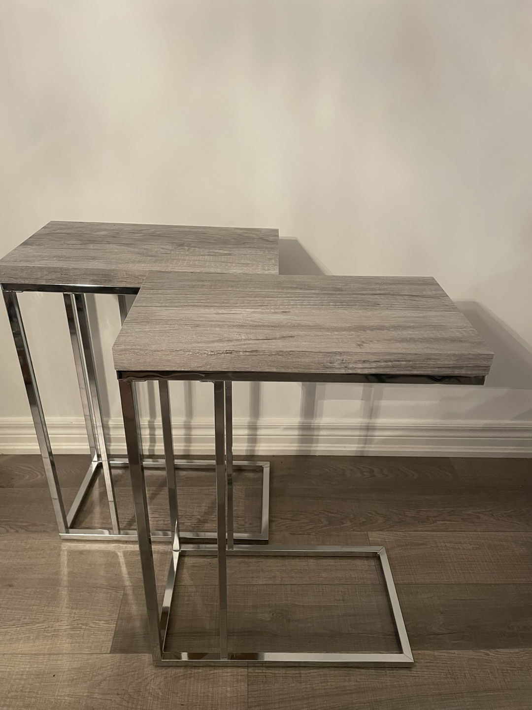 Pair of Modern C-Shaped End Tables