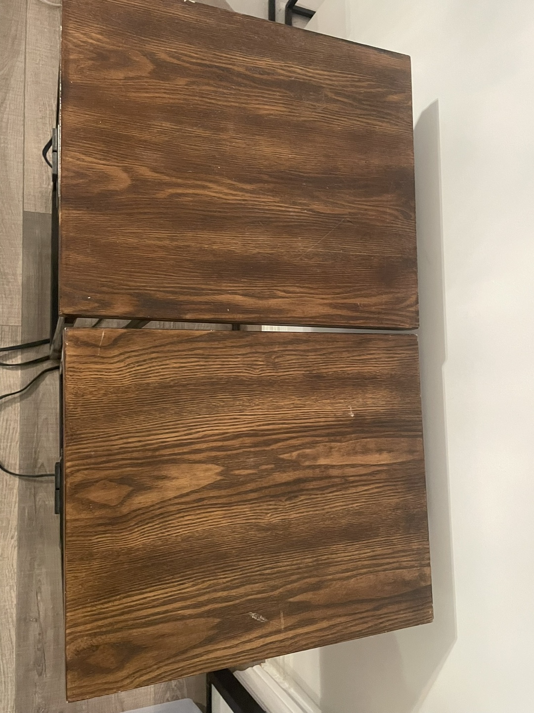 Pair of Industrial Style End Tables with USB and Outlets - photo 2