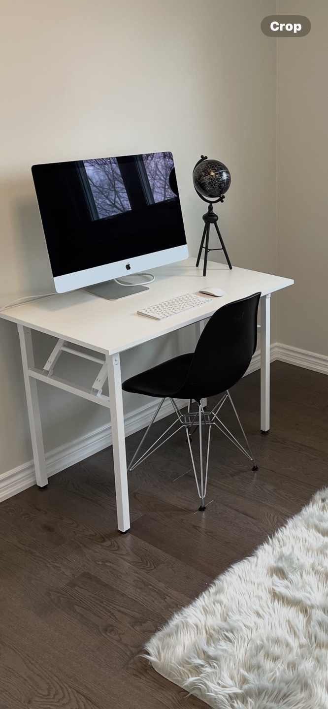 White Foldable Computer Desk